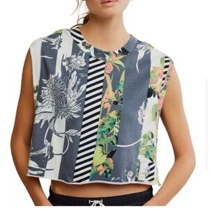 FP Movement Floral and Striped Sleeveless Top size L